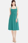ColsBM Amya Emerald Green Glamorous Sleeveless Zip up Chiffon Knee Length Bridesmaid Dresses