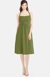 ColsBM Amya Olive Green Glamorous Sleeveless Zip up Chiffon Knee Length Bridesmaid Dresses