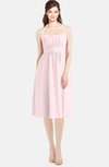 ColsBM Amya Petal Pink Glamorous Sleeveless Zip up Chiffon Knee Length Bridesmaid Dresses
