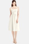 ColsBM Amya Whisper White Glamorous Sleeveless Zip up Chiffon Knee Length Bridesmaid Dresses