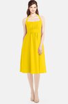 ColsBM Amya Yellow Glamorous Sleeveless Zip up Chiffon Knee Length Bridesmaid Dresses