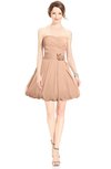 ColsBM Jordynn Almost Apricot Glamorous Fit-n-Flare Zip up Knee Length Ruching Bridesmaid Dresses