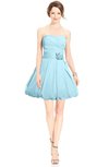 ColsBM Jordynn Aqua Glamorous Fit-n-Flare Zip up Knee Length Ruching Bridesmaid Dresses