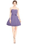 ColsBM Jordynn Chalk Violet Glamorous Fit-n-Flare Zip up Knee Length Ruching Bridesmaid Dresses