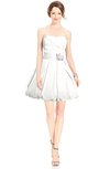 ColsBM Jordynn Cloud White Glamorous Fit-n-Flare Zip up Knee Length Ruching Bridesmaid Dresses