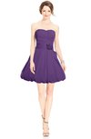 ColsBM Jordynn Dark Purple Glamorous Fit-n-Flare Zip up Knee Length Ruching Bridesmaid Dresses