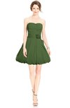 ColsBM Jordynn Garden Green Glamorous Fit-n-Flare Zip up Knee Length Ruching Bridesmaid Dresses