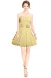 ColsBM Jordynn Gold Glamorous Fit-n-Flare Zip up Knee Length Ruching Bridesmaid Dresses