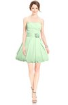 ColsBM Jordynn Light Green Glamorous Fit-n-Flare Zip up Knee Length Ruching Bridesmaid Dresses