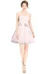 ColsBM Jordynn Light Pink Glamorous Fit-n-Flare Zip up Knee Length Ruching Bridesmaid Dresses
