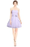 ColsBM Jordynn Light Purple Glamorous Fit-n-Flare Zip up Knee Length Ruching Bridesmaid Dresses