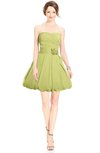 ColsBM Jordynn Linden Green Glamorous Fit-n-Flare Zip up Knee Length Ruching Bridesmaid Dresses