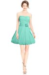 ColsBM Jordynn Mint Green Glamorous Fit-n-Flare Zip up Knee Length Ruching Bridesmaid Dresses