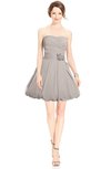 ColsBM Jordynn Mushroom Glamorous Fit-n-Flare Zip up Knee Length Ruching Bridesmaid Dresses