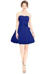 ColsBM Jordynn Nautical Blue Glamorous Fit-n-Flare Zip up Knee Length Ruching Bridesmaid Dresses