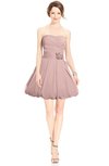 ColsBM Jordynn Nectar Pink Glamorous Fit-n-Flare Zip up Knee Length Ruching Bridesmaid Dresses