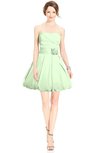 ColsBM Jordynn Pale Green Glamorous Fit-n-Flare Zip up Knee Length Ruching Bridesmaid Dresses