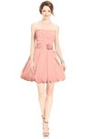 ColsBM Jordynn Peach Glamorous Fit-n-Flare Zip up Knee Length Ruching Bridesmaid Dresses