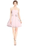ColsBM Jordynn Petal Pink Glamorous Fit-n-Flare Zip up Knee Length Ruching Bridesmaid Dresses