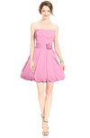 ColsBM Jordynn Pink Glamorous Fit-n-Flare Zip up Knee Length Ruching Bridesmaid Dresses