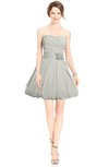 ColsBM Jordynn Platinum Glamorous Fit-n-Flare Zip up Knee Length Ruching Bridesmaid Dresses