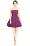ColsBM Jordynn Raspberry Glamorous Fit-n-Flare Zip up Knee Length Ruching Bridesmaid Dresses
