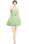 ColsBM Jordynn Sage Green Glamorous Fit-n-Flare Zip up Knee Length Ruching Bridesmaid Dresses