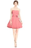 ColsBM Jordynn Shell Pink Glamorous Fit-n-Flare Zip up Knee Length Ruching Bridesmaid Dresses
