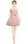ColsBM Jordynn Silver Pink Glamorous Fit-n-Flare Zip up Knee Length Ruching Bridesmaid Dresses