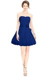 ColsBM Jordynn Sodalite Blue Glamorous Fit-n-Flare Zip up Knee Length Ruching Bridesmaid Dresses