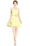 ColsBM Jordynn Wax Yellow Glamorous Fit-n-Flare Zip up Knee Length Ruching Bridesmaid Dresses