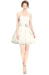 ColsBM Jordynn Whisper White Glamorous Fit-n-Flare Zip up Knee Length Ruching Bridesmaid Dresses