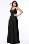 ColsBM Sariah Black Elegant Fit-n-Flare Zip up Chiffon Floor Length Bridesmaid Dresses