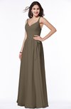 ColsBM Sariah Carafe Brown Elegant Fit-n-Flare Zip up Chiffon Floor Length Bridesmaid Dresses