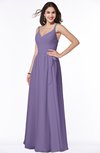 ColsBM Sariah Chalk Violet Elegant Fit-n-Flare Zip up Chiffon Floor Length Bridesmaid Dresses