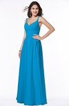 ColsBM Sariah Cornflower Blue Elegant Fit-n-Flare Zip up Chiffon Floor Length Bridesmaid Dresses
