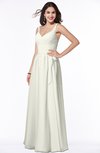 ColsBM Sariah Cream Elegant Fit-n-Flare Zip up Chiffon Floor Length Bridesmaid Dresses