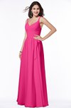 ColsBM Sariah Fandango Pink Elegant Fit-n-Flare Zip up Chiffon Floor Length Bridesmaid Dresses
