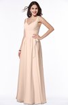 ColsBM Sariah Fresh Salmon Elegant Fit-n-Flare Zip up Chiffon Floor Length Bridesmaid Dresses