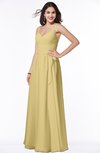 ColsBM Sariah Gold Elegant Fit-n-Flare Zip up Chiffon Floor Length Bridesmaid Dresses