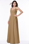 ColsBM Sariah Indian Tan Elegant Fit-n-Flare Zip up Chiffon Floor Length Bridesmaid Dresses