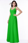 ColsBM Sariah Jasmine Green Elegant Fit-n-Flare Zip up Chiffon Floor Length Bridesmaid Dresses
