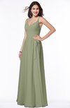 ColsBM Sariah Moss Green Elegant Fit-n-Flare Zip up Chiffon Floor Length Bridesmaid Dresses
