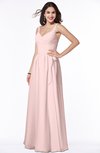 ColsBM Sariah Pastel Pink Elegant Fit-n-Flare Zip up Chiffon Floor Length Bridesmaid Dresses