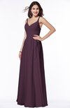 ColsBM Sariah Plum Elegant Fit-n-Flare Zip up Chiffon Floor Length Bridesmaid Dresses
