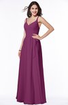 ColsBM Sariah Raspberry Elegant Fit-n-Flare Zip up Chiffon Floor Length Bridesmaid Dresses