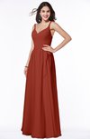 ColsBM Sariah Rust Elegant Fit-n-Flare Zip up Chiffon Floor Length Bridesmaid Dresses