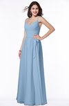 ColsBM Sariah Sky Blue Elegant Fit-n-Flare Zip up Chiffon Floor Length Bridesmaid Dresses