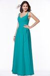 ColsBM Sariah Teal Elegant Fit-n-Flare Zip up Chiffon Floor Length Bridesmaid Dresses
