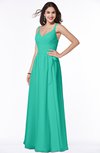 ColsBM Sariah Viridian Green Elegant Fit-n-Flare Zip up Chiffon Floor Length Bridesmaid Dresses
